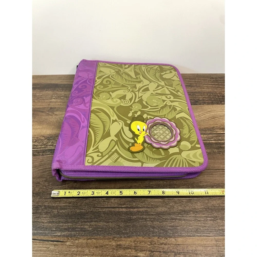 Looney Tunes Tweety Bird Trapper Keeper Style Zippered Binder Rubber Frame